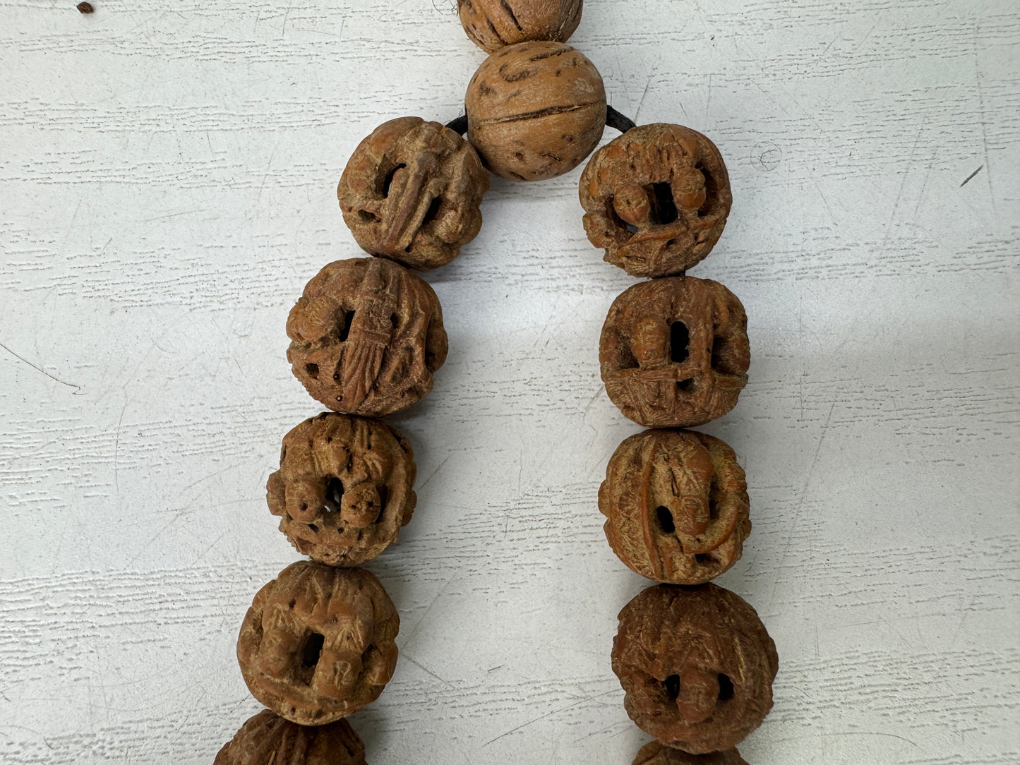 Y9814 JUZU Buddhist Prayer Beads Rosary sculpture  Japan antique altar accessory