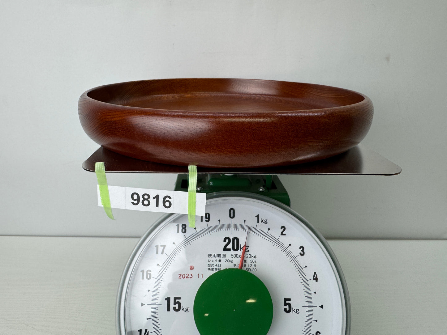 Y9816 TRAY Zelkova wood wooden Obon ozen Japan antique kitchen table platter