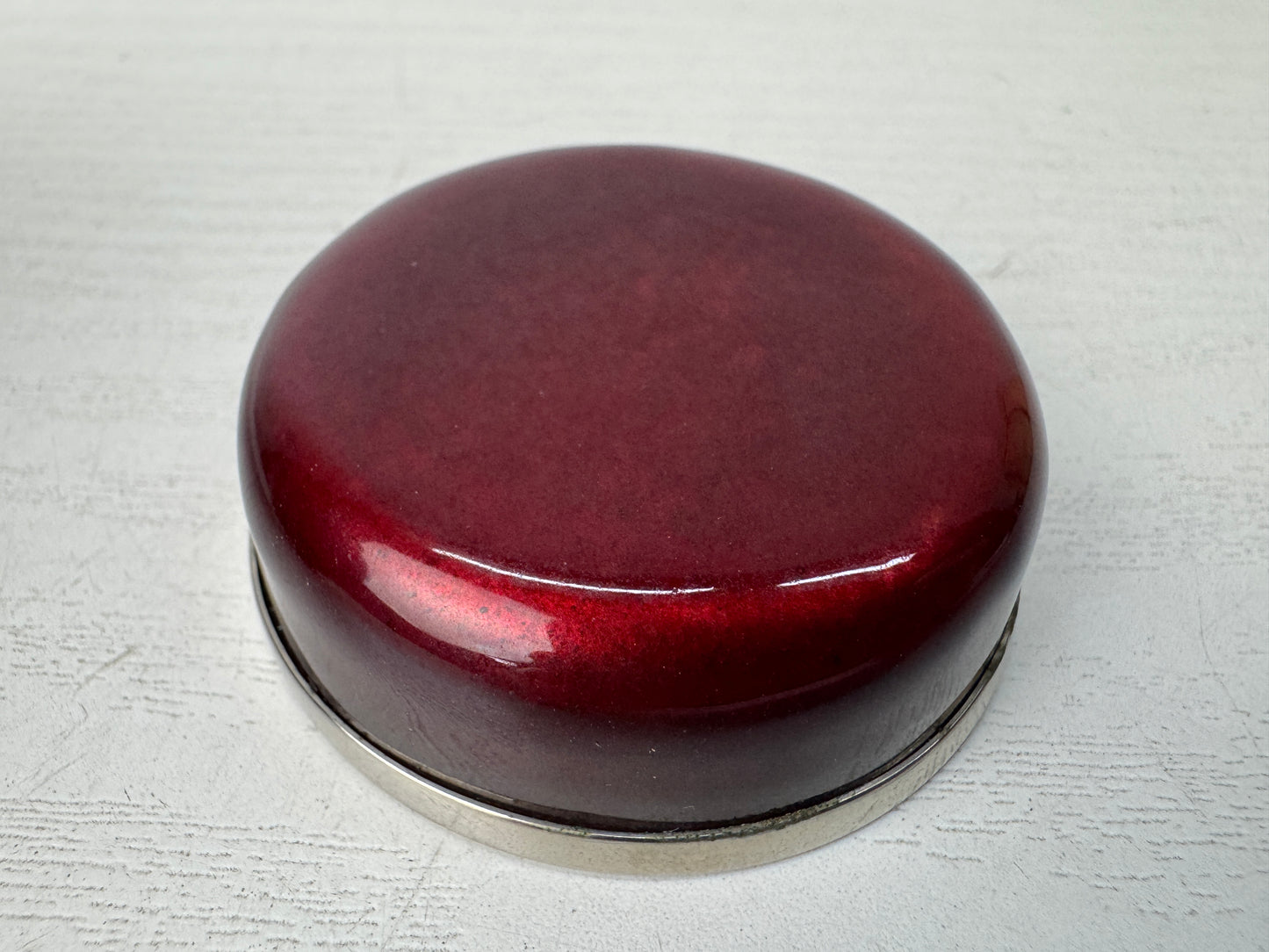 Y9817 TEA CADDY Cloisonne container red signed box Japan antique tea ceremony