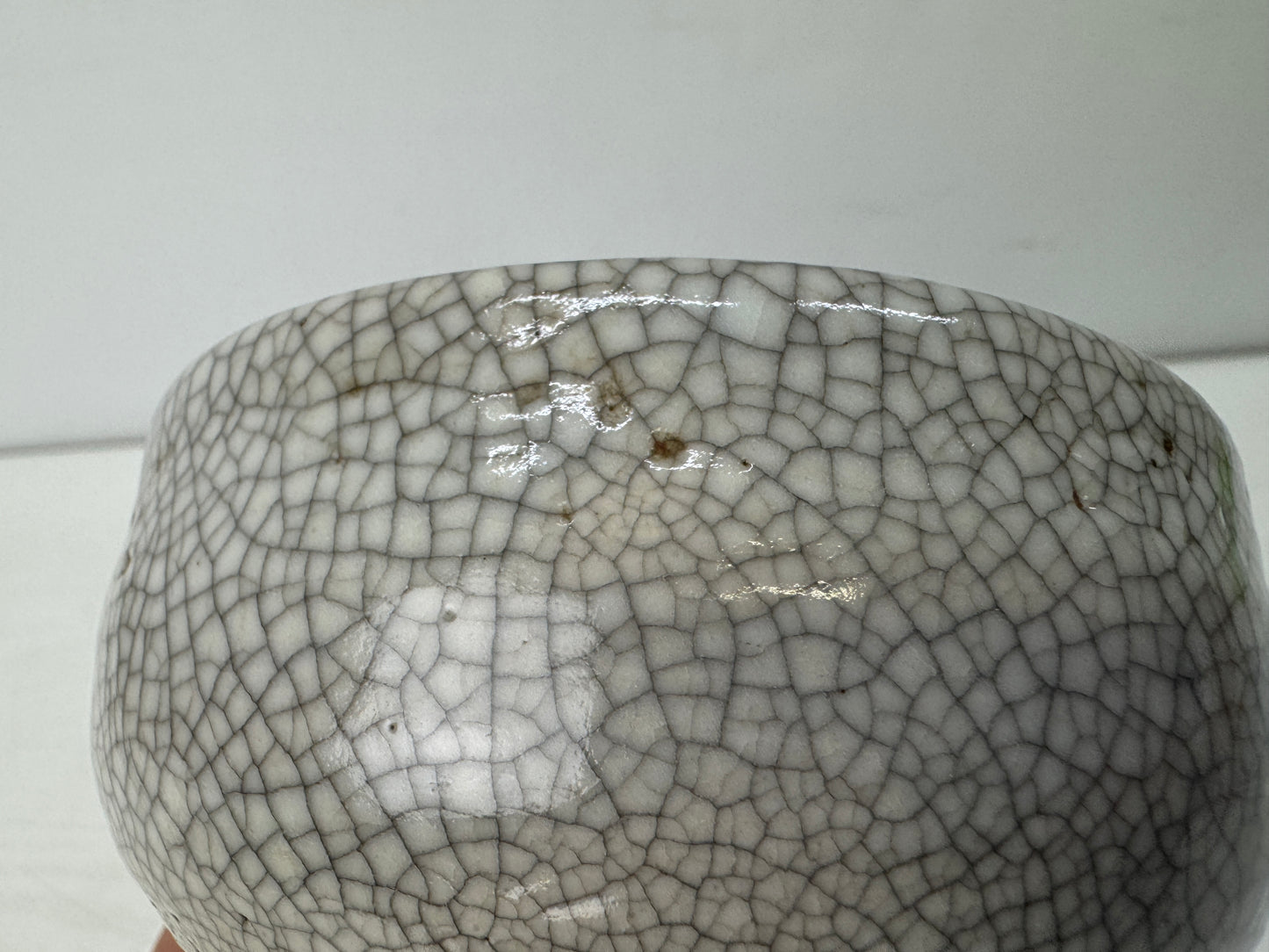 Y9820 CHAWAN Mino-ware bowl signed Japan antique tea ceremony pottery cup matcha