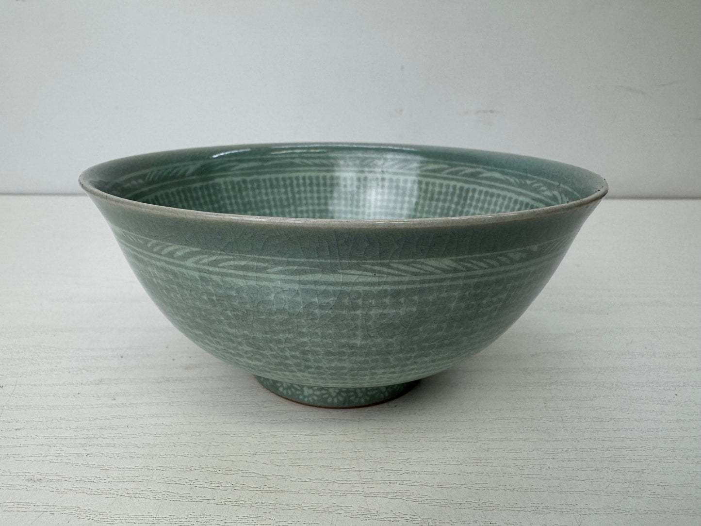 Y9822 CHAWAN Goryeo celadon bowl signed box Yu Hegan Korea antique tea cereony