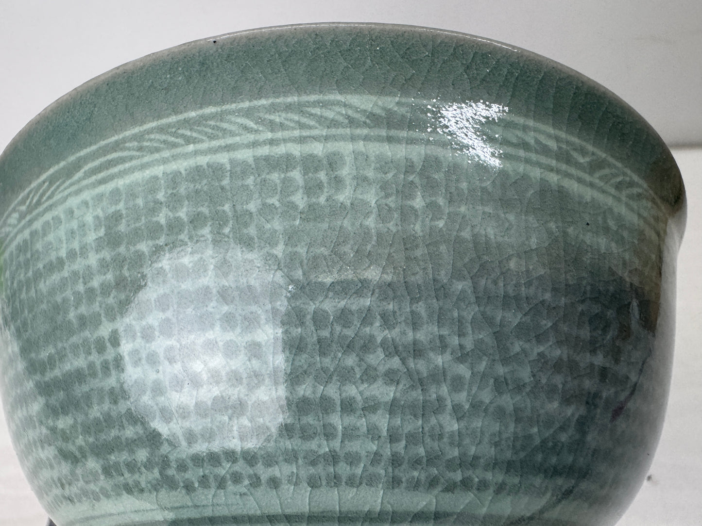 Y9822 CHAWAN Goryeo celadon bowl signed box Yu Hegan Korea antique tea cereony