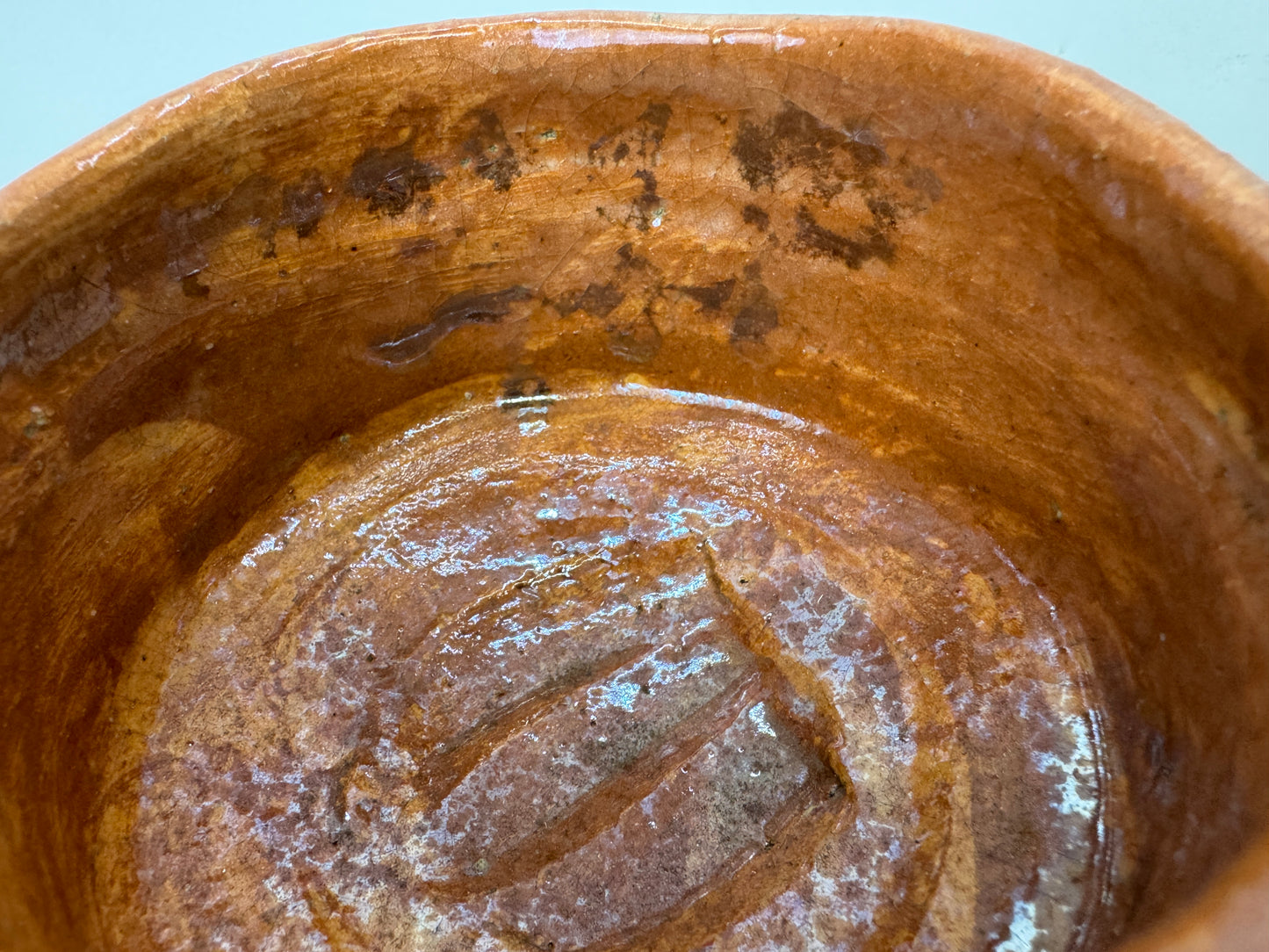 Y9825 CHAWAN Raku-ware bowl signed box Japan antique tea ceremony pottery cup