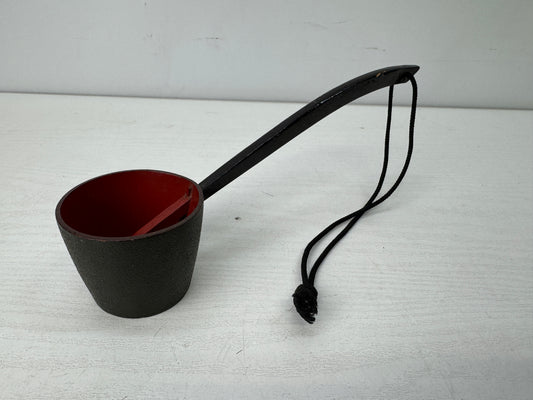 Y9827 HISHAKU Lacquered Babishaku horse ladle bushi samurai Japan antique tool