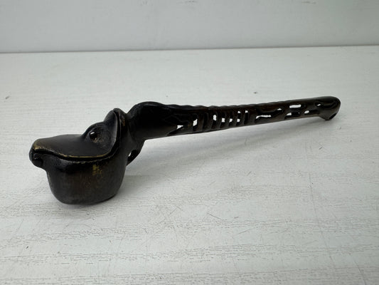 Y9828 YATATE Copper openwork stationery Japan antique inkwell brush pen holder