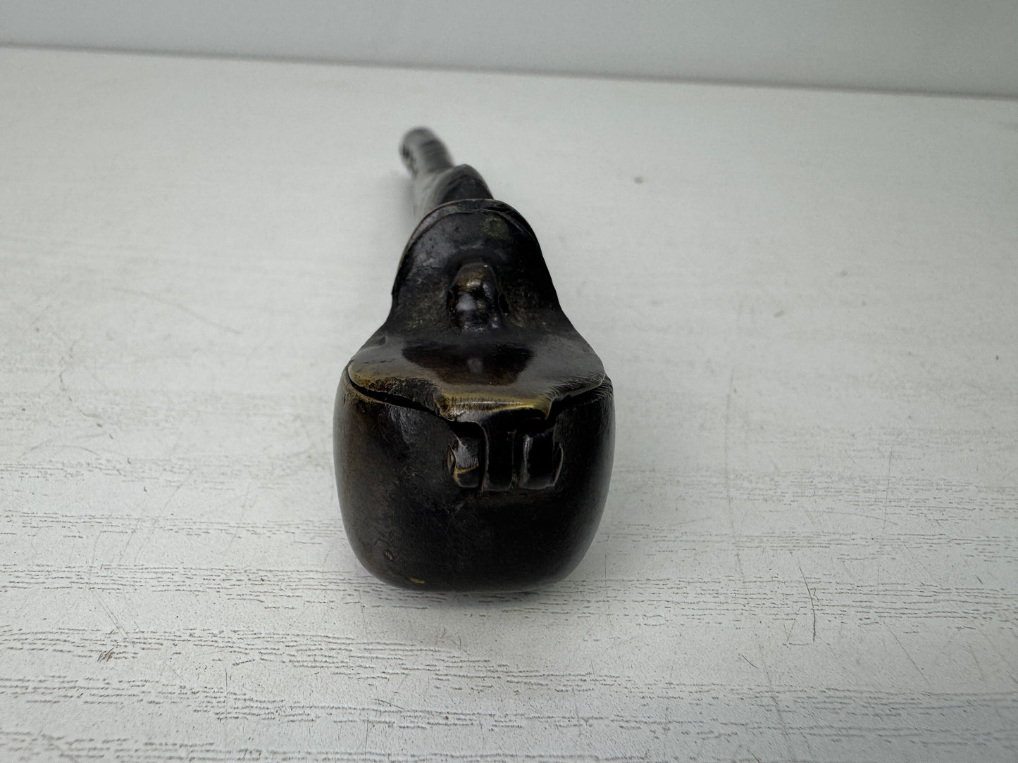 Y9828 YATATE Copper openwork stationery Japan antique inkwell brush pen holder