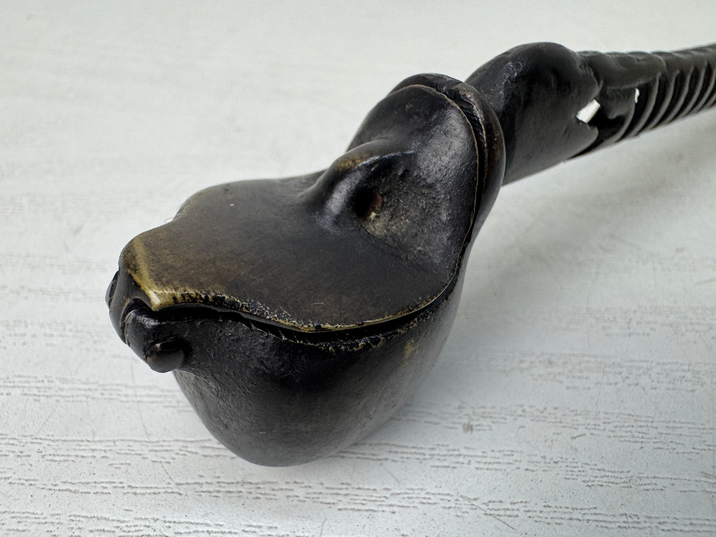 Y9828 YATATE Copper openwork stationery Japan antique inkwell brush pen holder