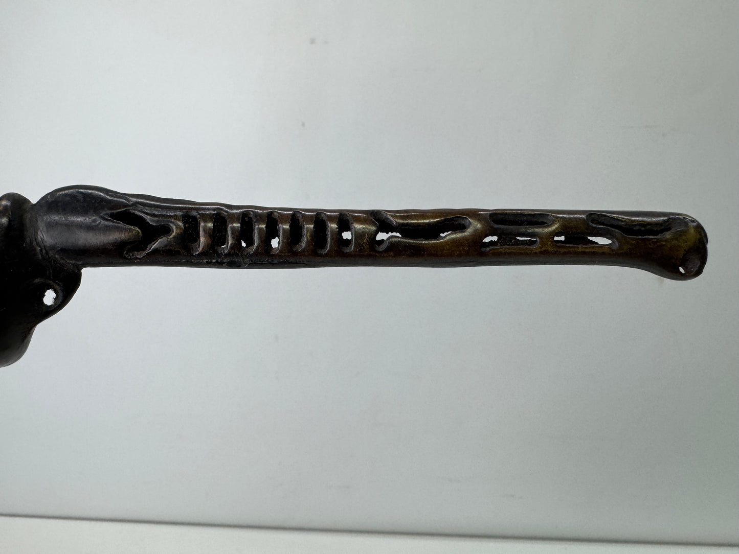 Y9828 YATATE Copper openwork stationery Japan antique inkwell brush pen holder