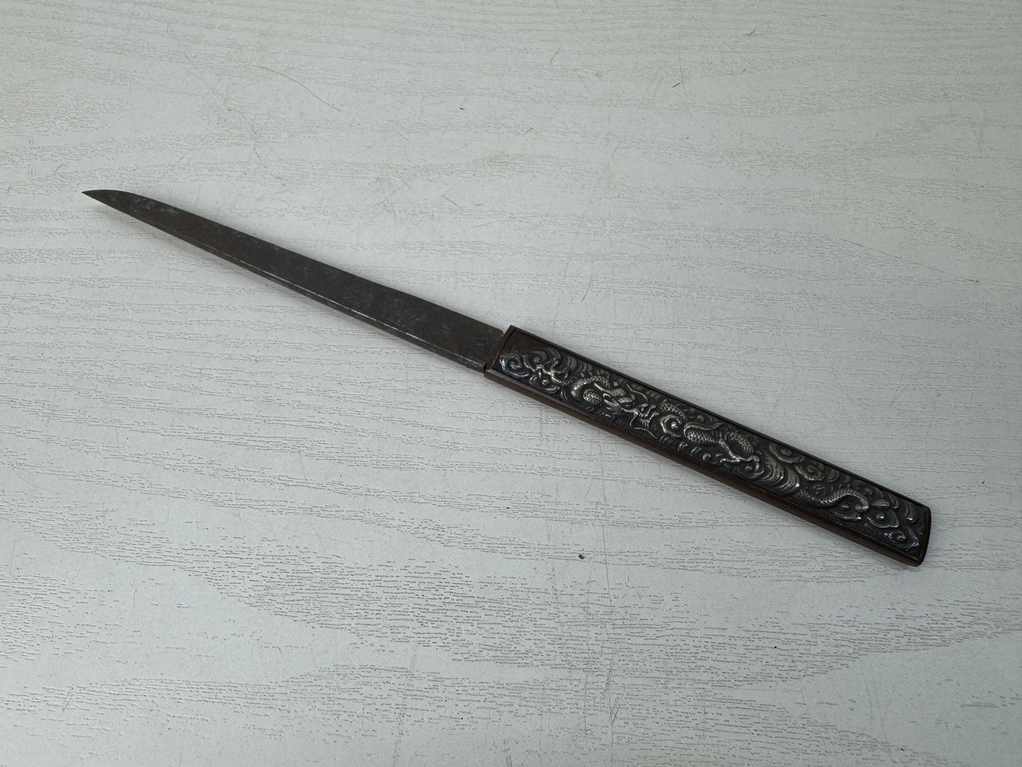 Y9829 TSUKA Small sword handle signed Japan antique samurai katana koshirae