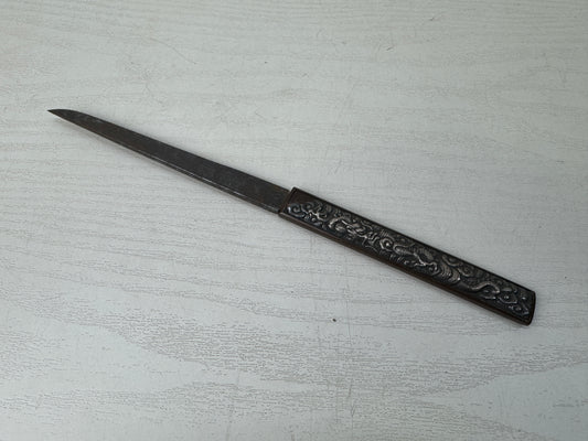 Y9829 TSUKA Small sword handle signed Japan antique samurai katana koshirae