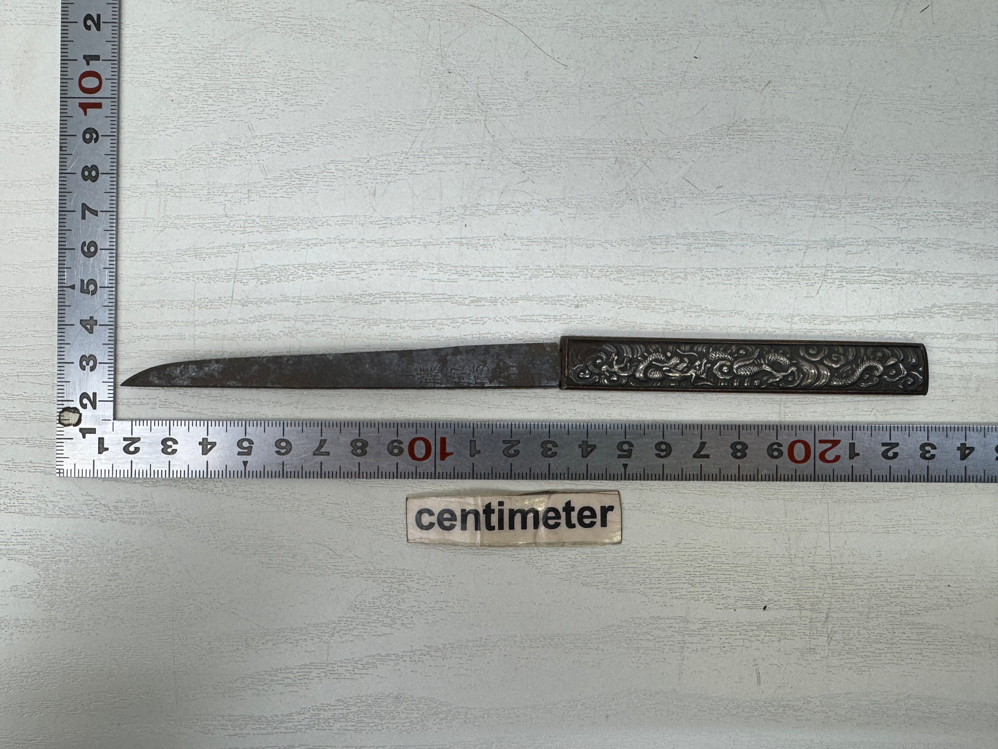 Y9829 TSUKA Small sword handle signed Japan antique samurai katana koshirae