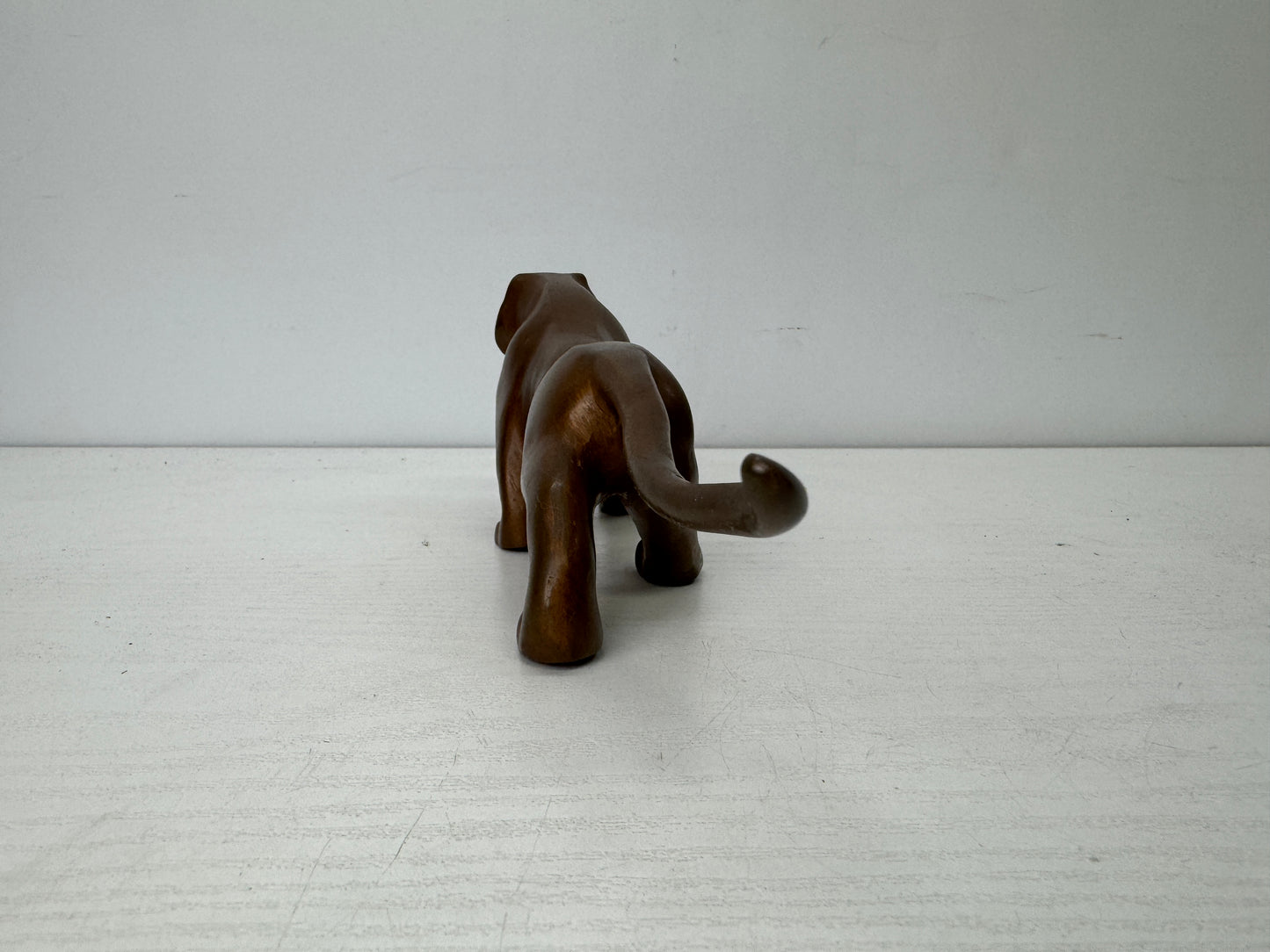 Y9832 OKIMONO copper Tiger figurine figure signed box Japan antique interior