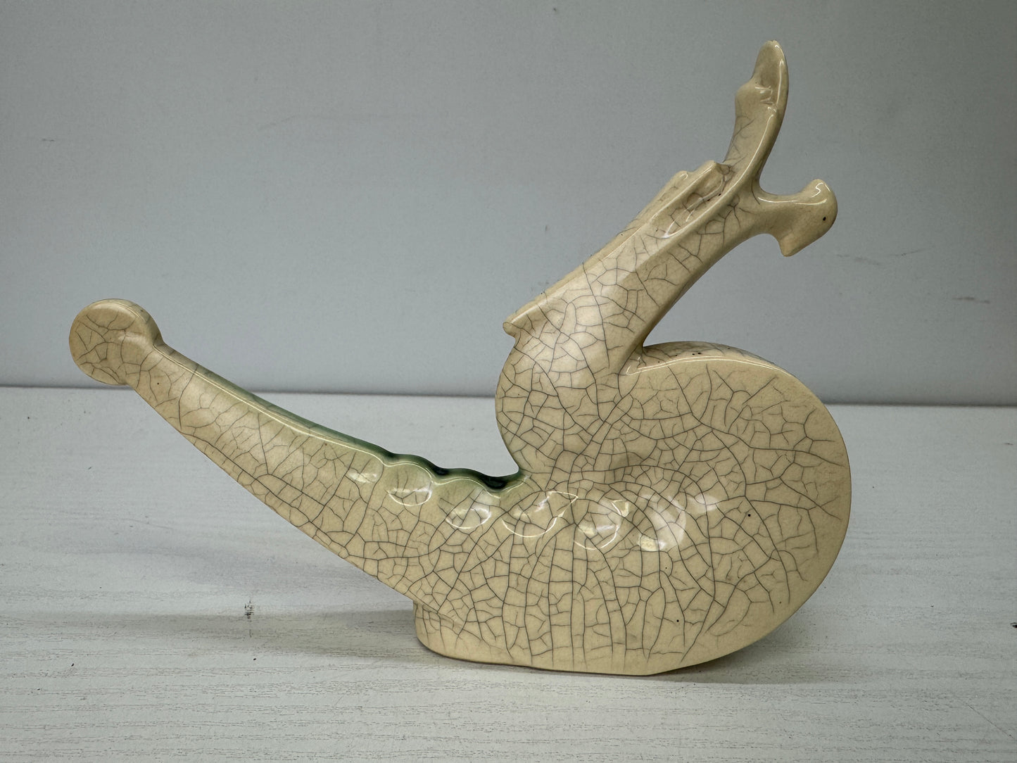 Y9833 OKIMONO Seto-ware Dragon figure figurine  signed box Japan antique decor