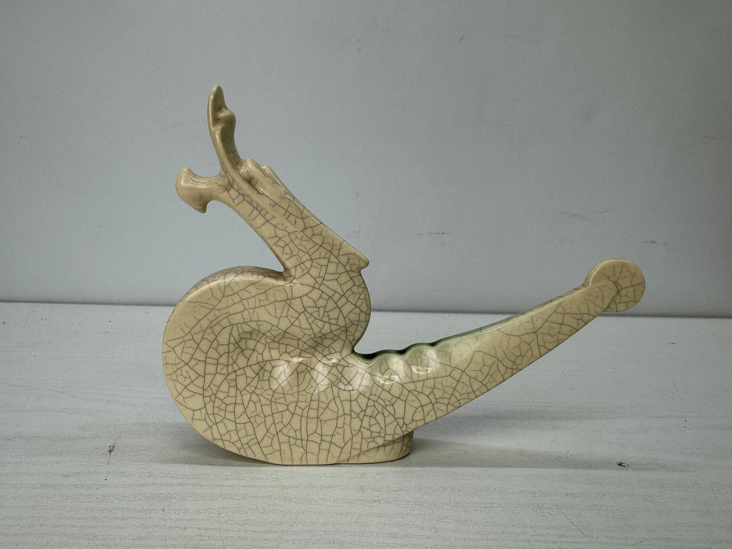 Y9833 OKIMONO Seto-ware Dragon figure figurine  signed box Japan antique decor