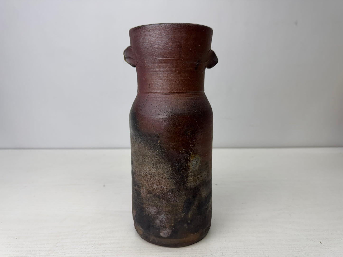 Y9834 FLOWER VASE Bizen-ware signed box Japan antique ikebana floral arrangement