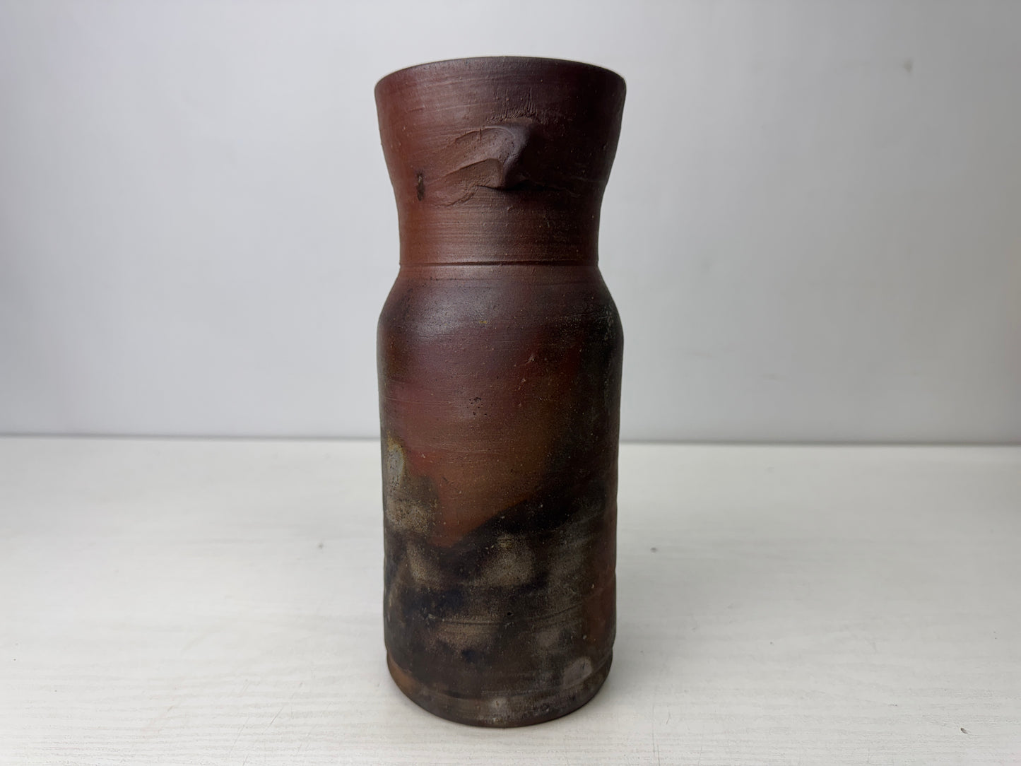 Y9834 FLOWER VASE Bizen-ware signed box Japan antique ikebana floral arrangement
