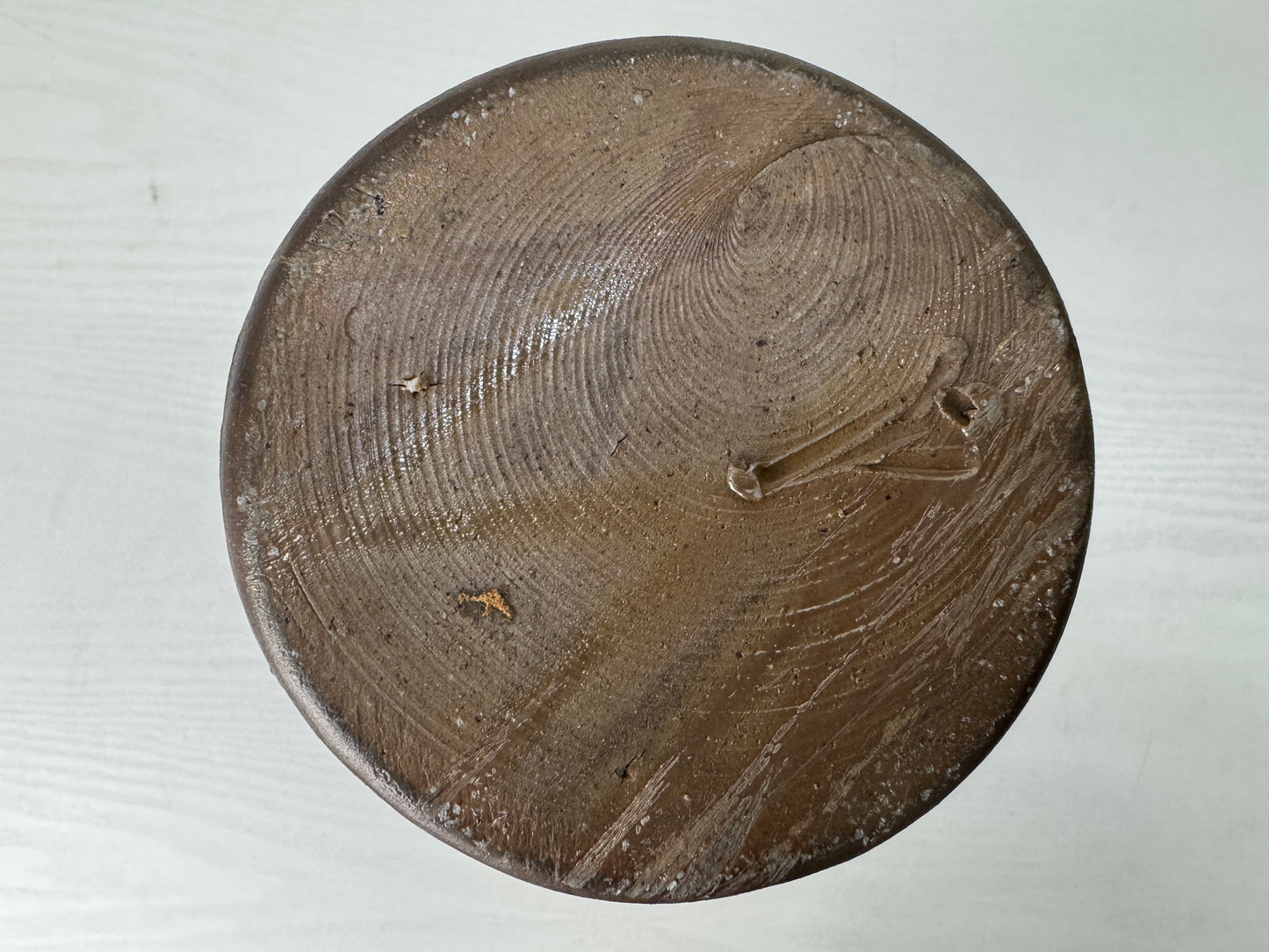 Y9834 FLOWER VASE Bizen-ware signed box Japan antique ikebana floral arrangement