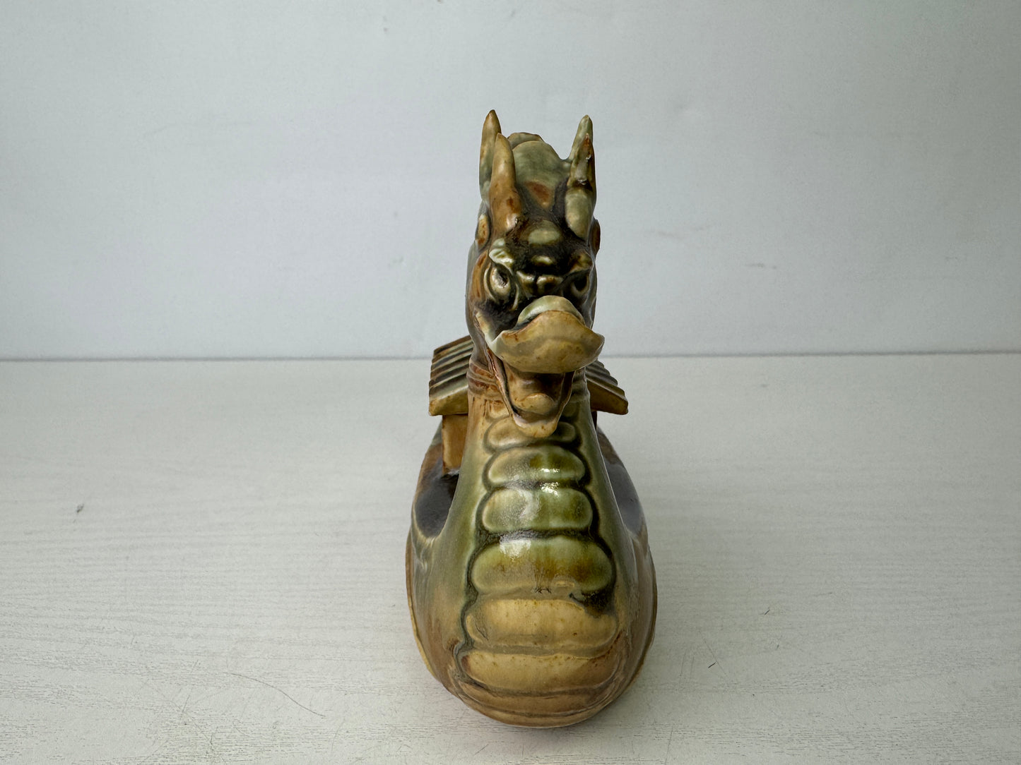 Y9842 KOURO Kyo-ware Dragon signed Japan antique incense burner aromatherapy