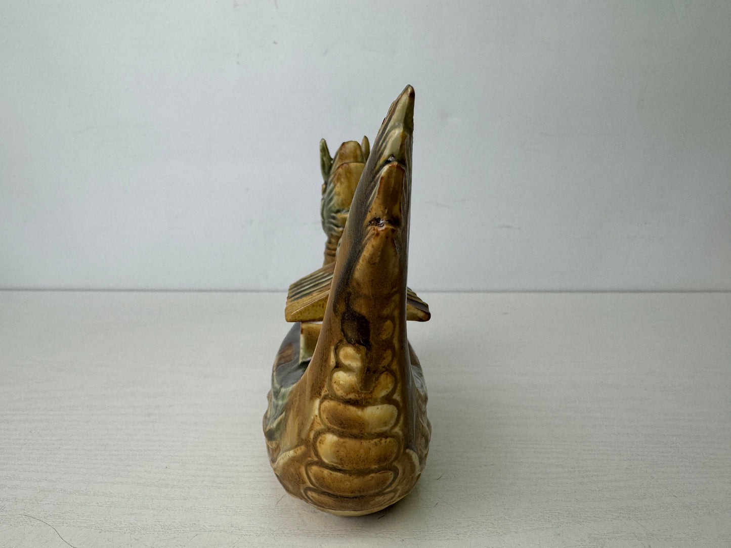 Y9842 KOURO Kyo-ware Dragon signed Japan antique incense burner aromatherapy