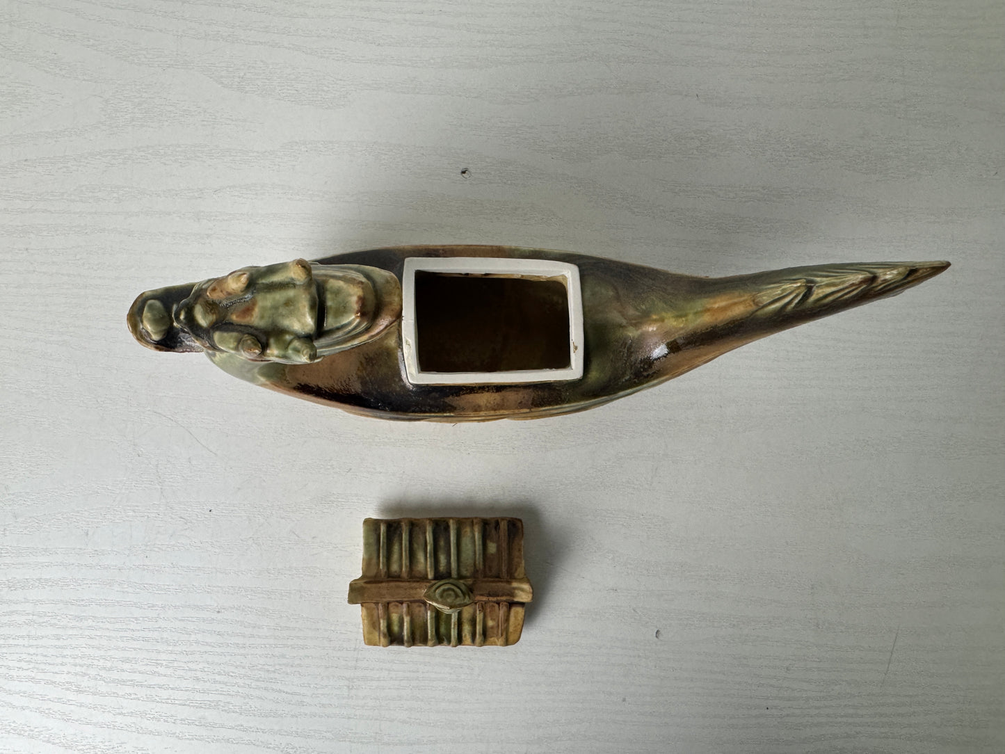 Y9842 KOURO Kyo-ware Dragon signed Japan antique incense burner aromatherapy