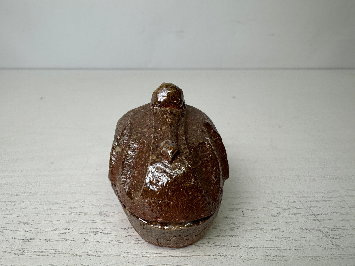 Y9843 BOX Shigaraki-ware Crane incense container signed box Japan antique aroma