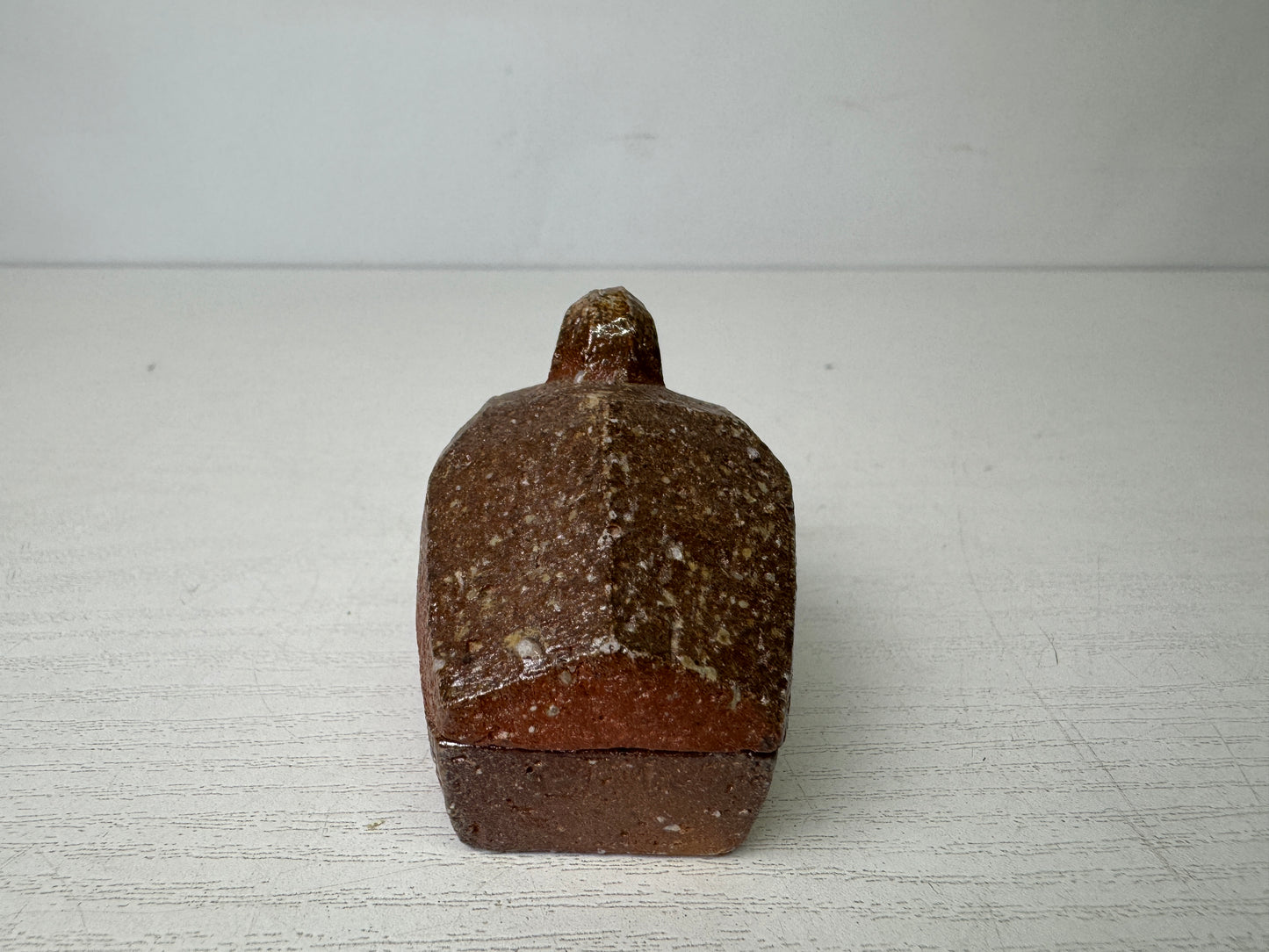 Y9843 BOX Shigaraki-ware Crane incense container signed box Japan antique aroma