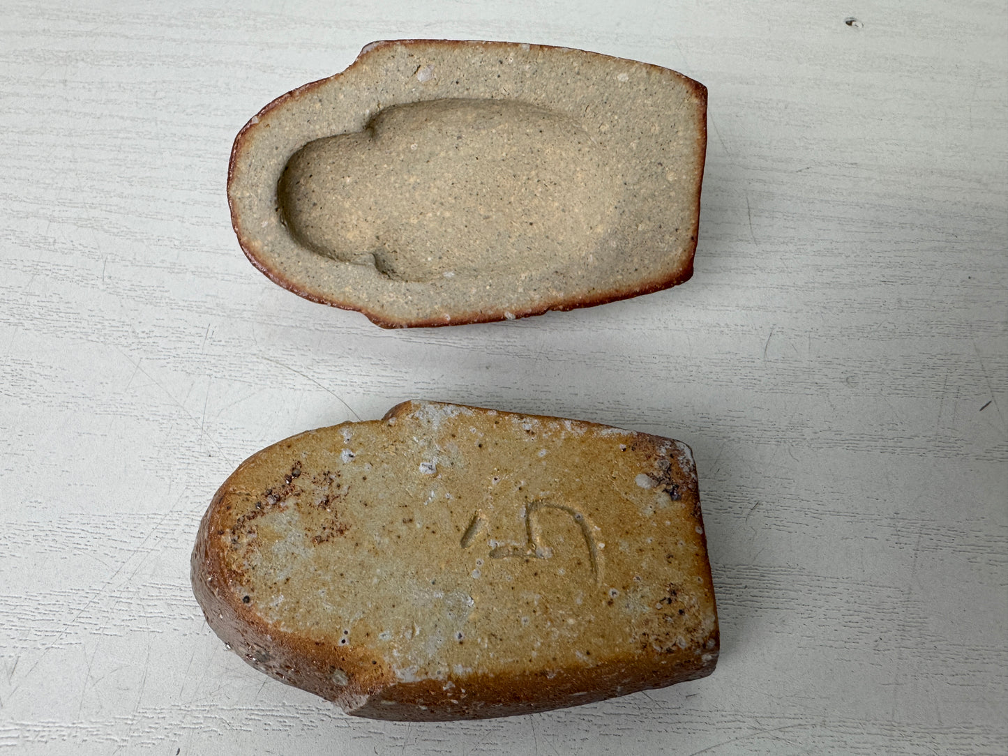 Y9843 BOX Shigaraki-ware Crane incense container signed box Japan antique aroma