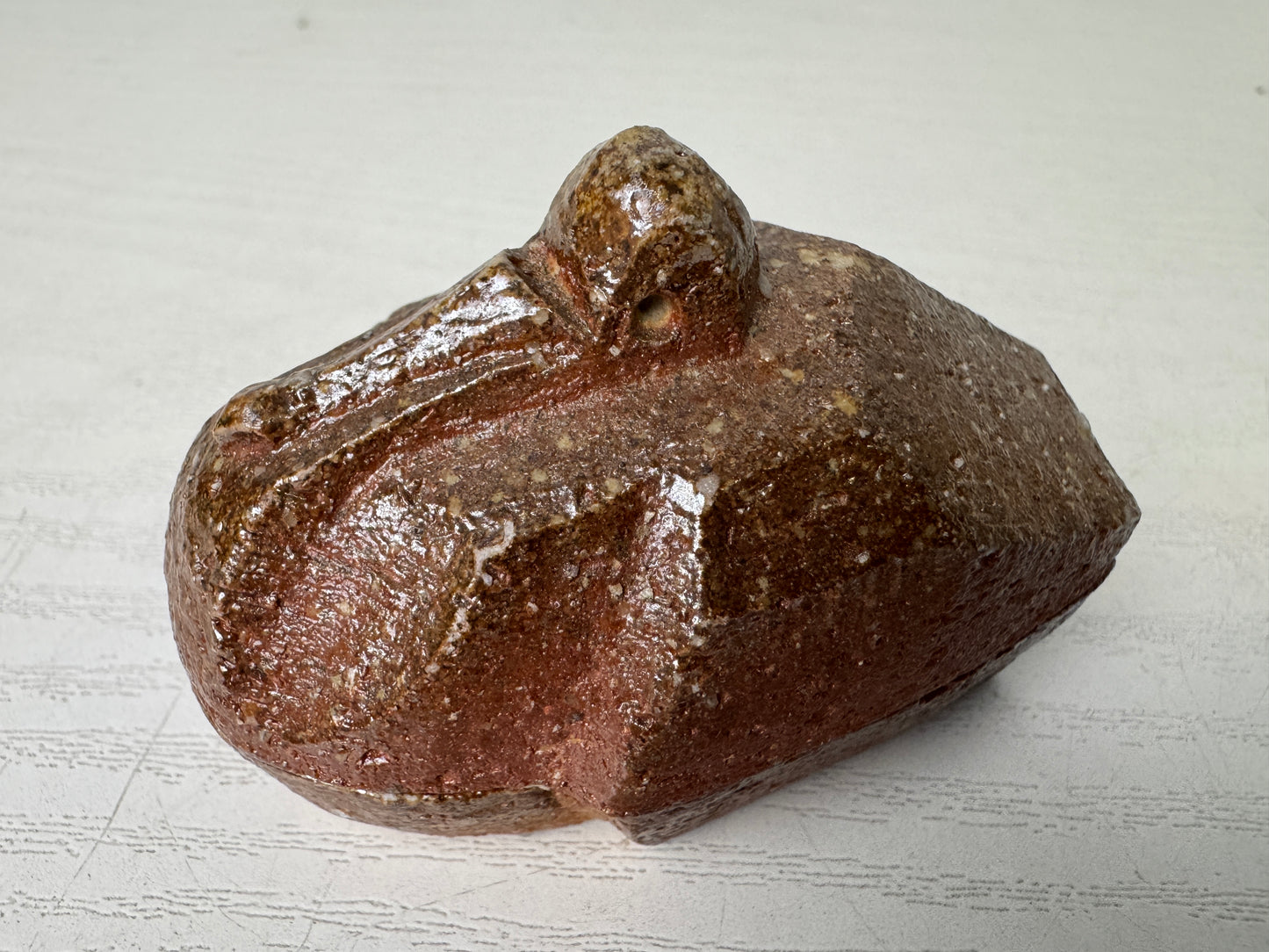 Y9843 BOX Shigaraki-ware Crane incense container signed box Japan antique aroma