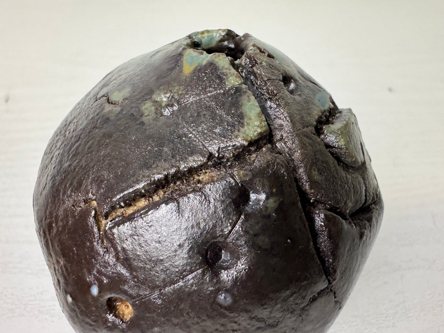 Y9844 VASE Seto-ware small signed box Japan ikebana floral arrangement interior