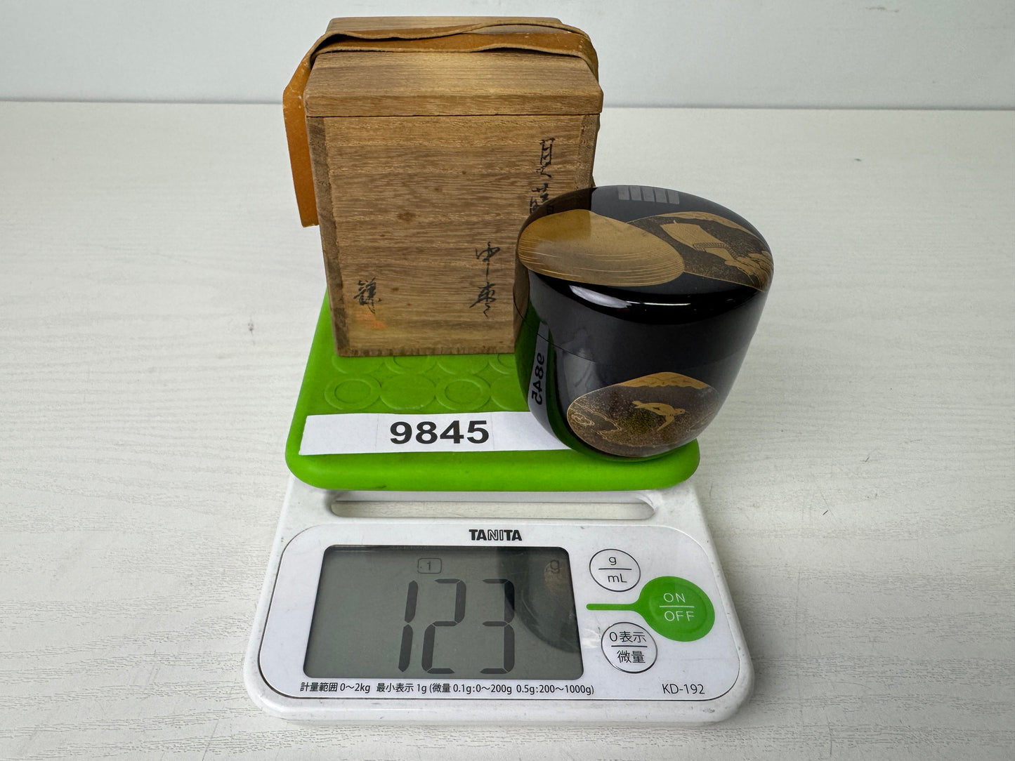 Y9845 TEA CADDY Shell Makie matcha container Natsume signed box Japan antique