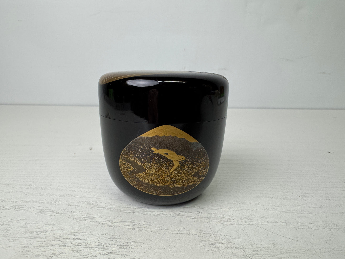 Y9845 TEA CADDY Shell Makie matcha container Natsume signed box Japan antique