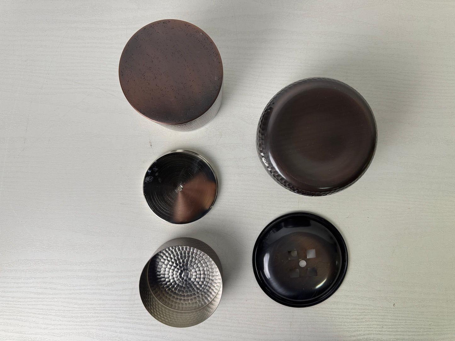 Y9846 KENSUI Copper water pot jar bowl signed box Japan antique tea ceremony