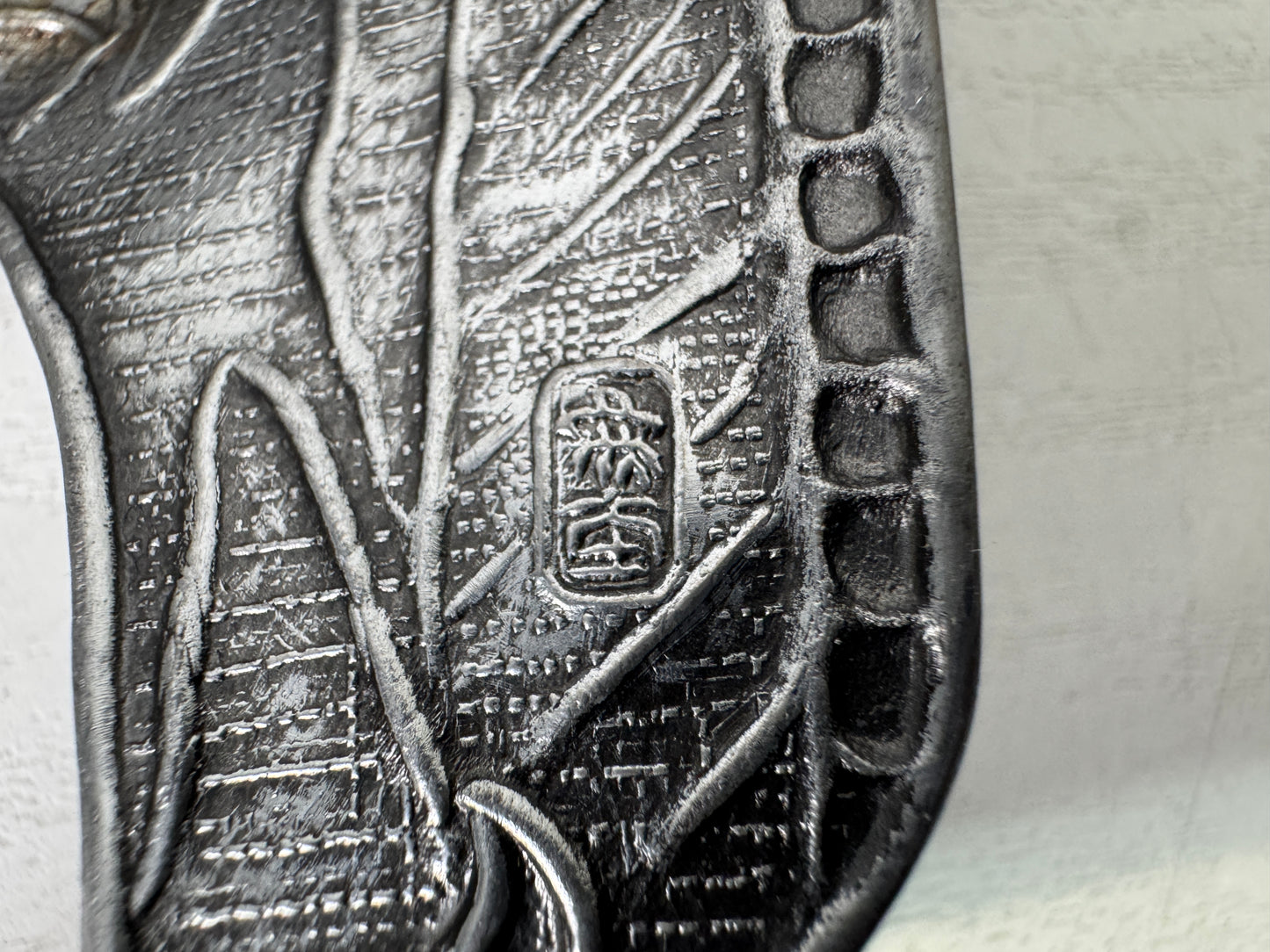 Y9849 DISH Tin Gargoyle Chataku Coaster signed box Japan antique Sencha tea