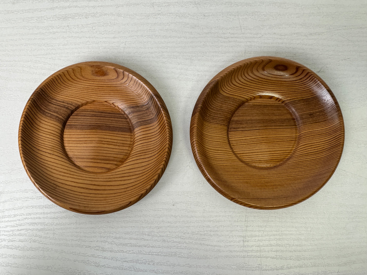 Y9850 DISH Yakusugi wood Chataku Coaster signed box Japan antique Sencha tea