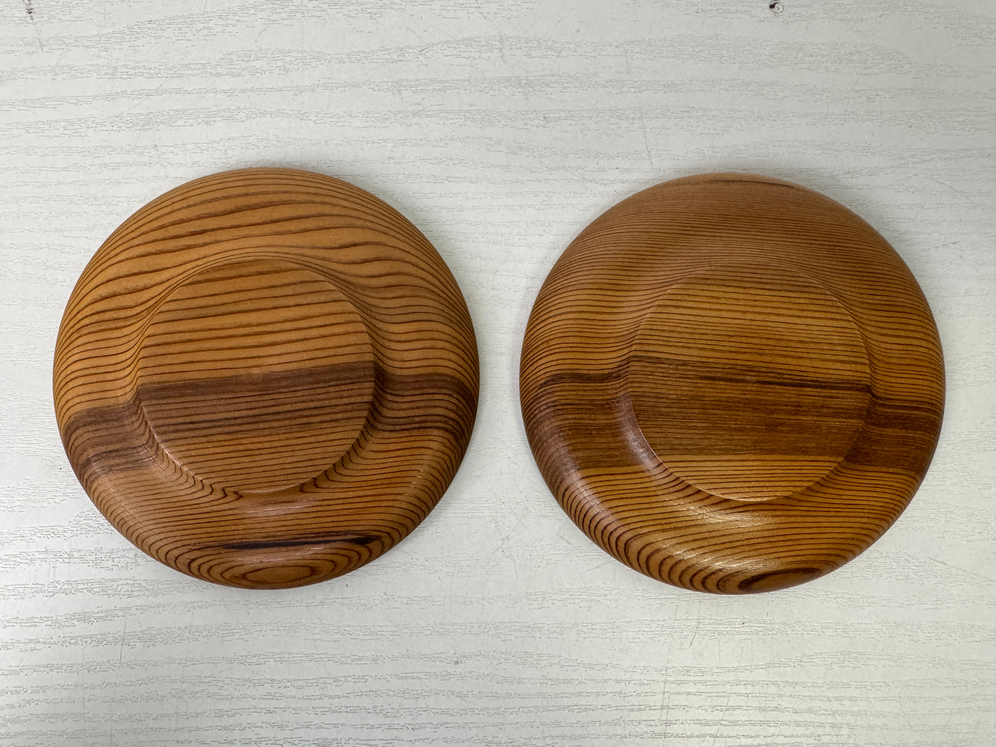 Y9850 DISH Yakusugi wood Chataku Coaster signed box Japan antique Sencha tea