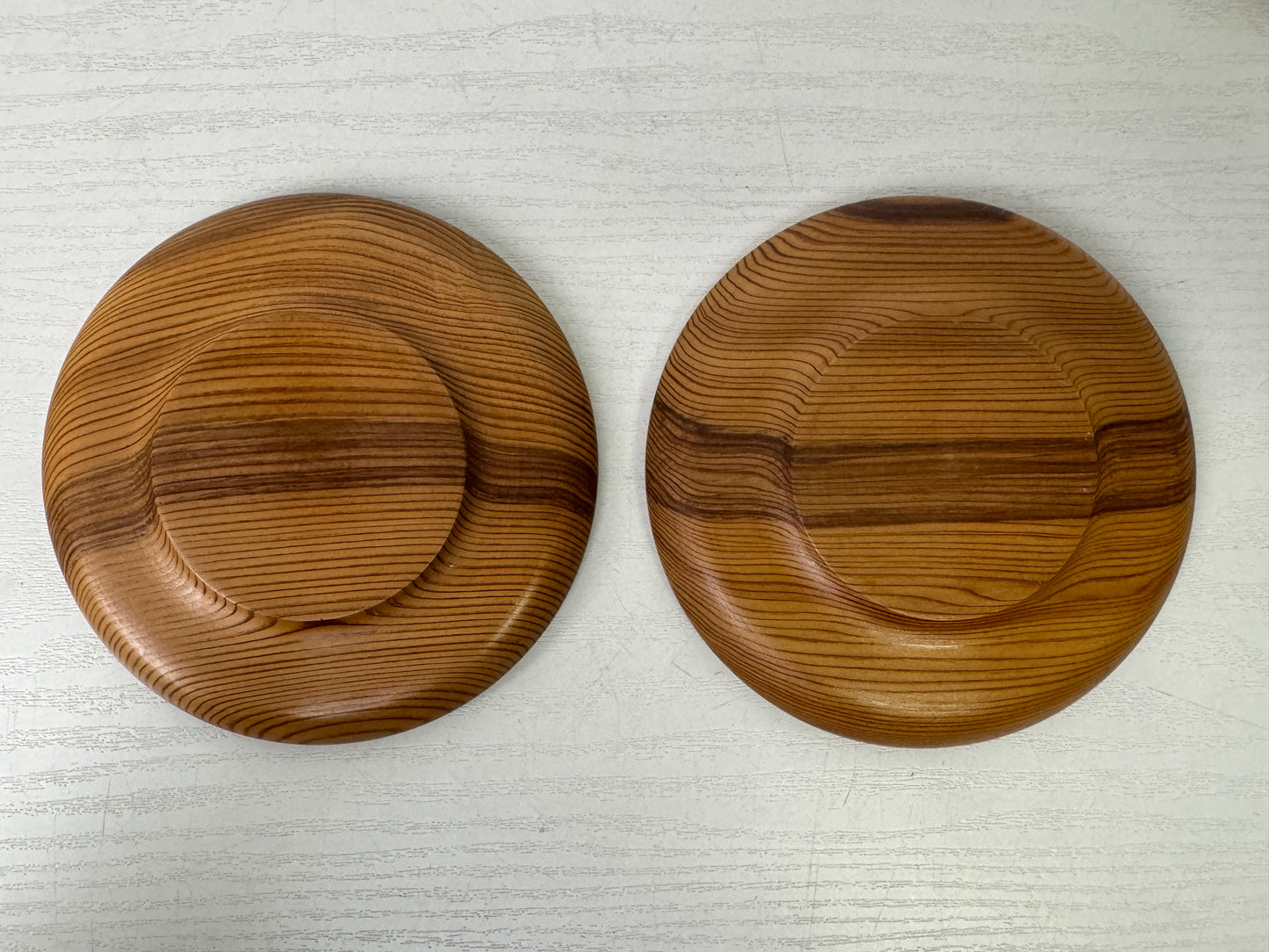 Y9850 DISH Yakusugi wood Chataku Coaster signed box Japan antique Sencha tea