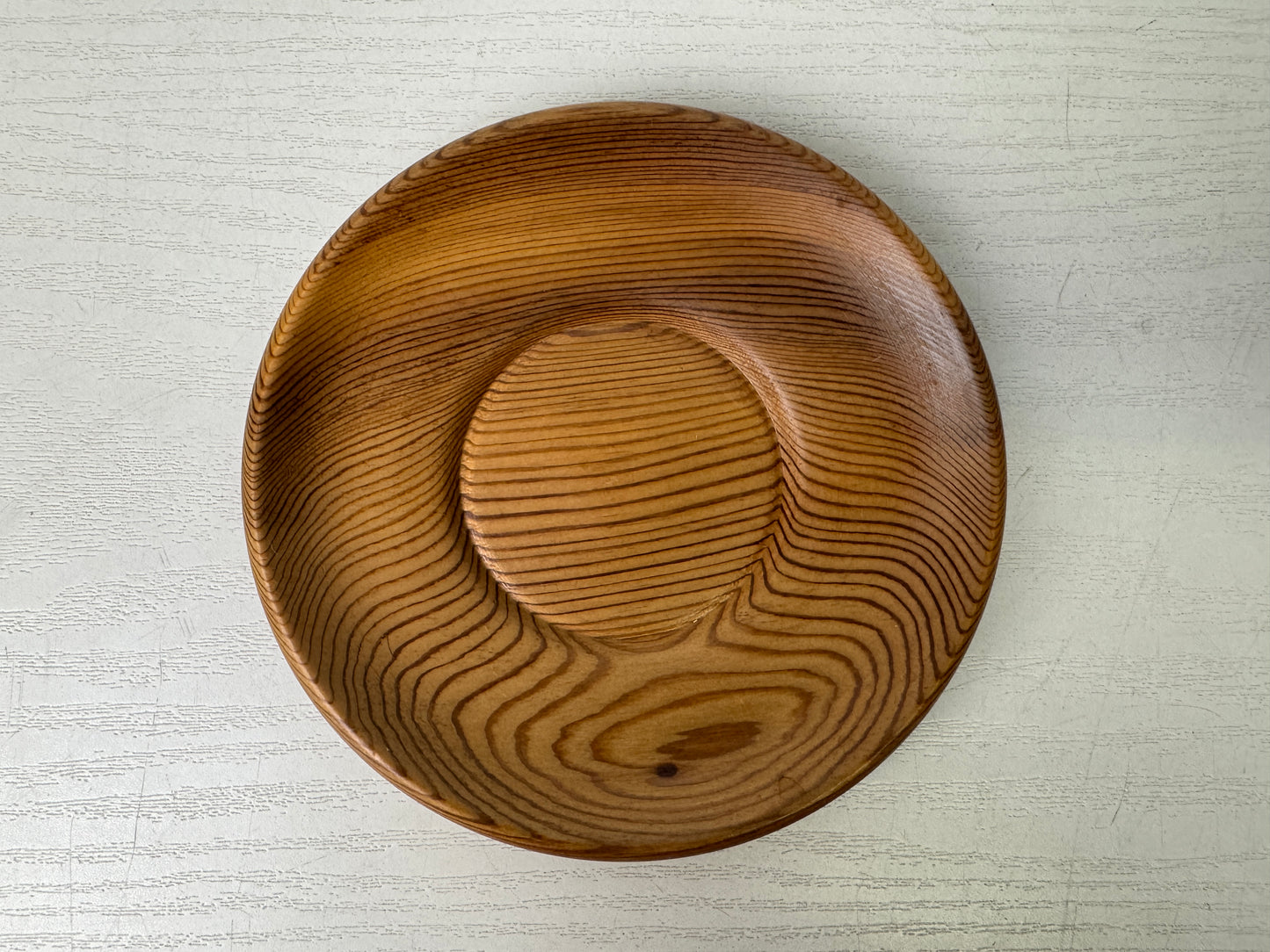 Y9850 DISH Yakusugi wood Chataku Coaster signed box Japan antique Sencha tea