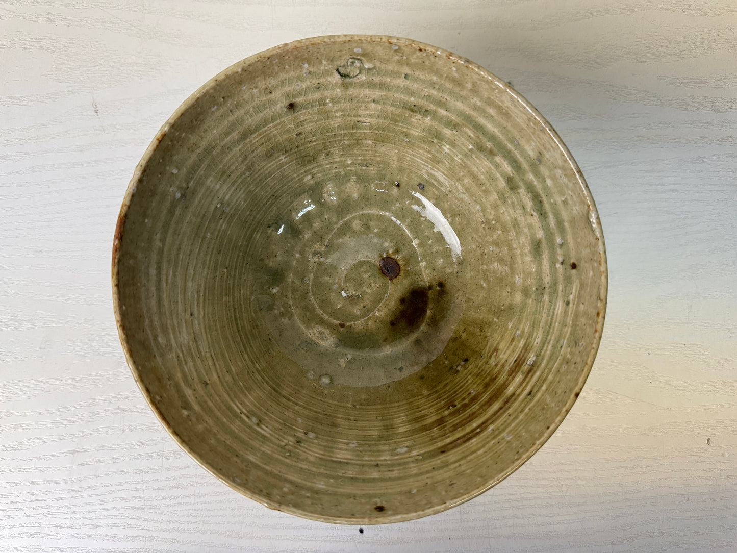 Y9855 CHAWAN Tsurumai-ware bowl signed box Hakeme brushmark Japan antique dishes