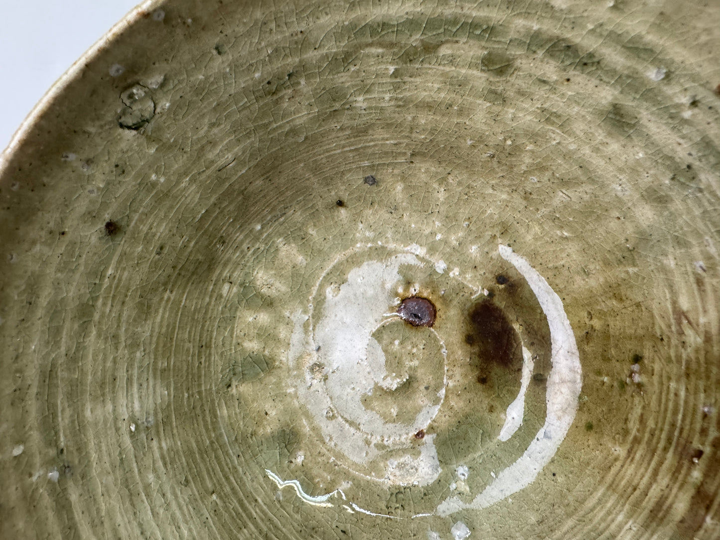 Y9855 CHAWAN Tsurumai-ware bowl signed box Hakeme brushmark Japan antique dishes