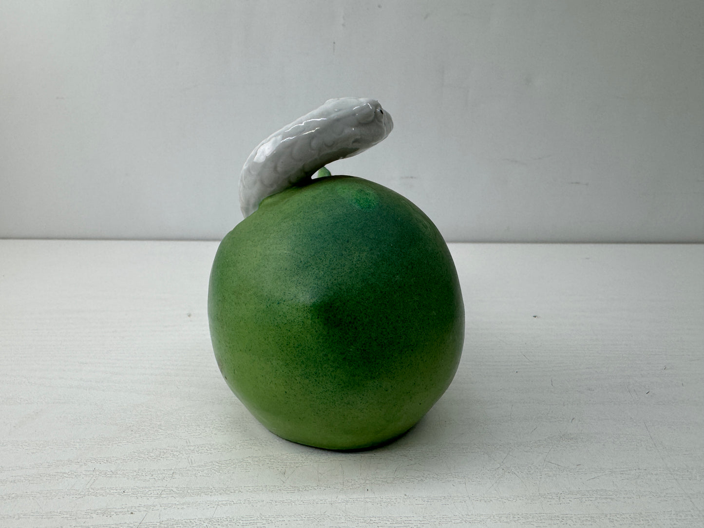 Y9861 OKIMONO Seto-ware Snake figure figurine signed Japan antique interior