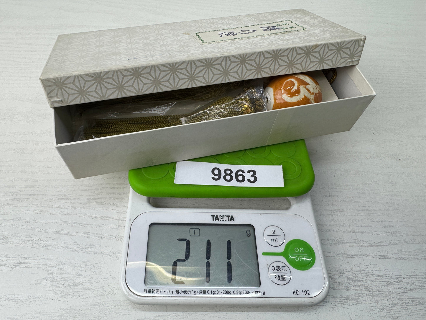 Y9863 FUCHIN Kyo-ware tassels box Japan kakejiku Hanging Scroll Weight interior