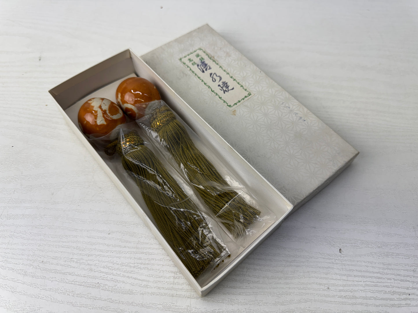 Y9863 FUCHIN Kyo-ware tassels box Japan kakejiku Hanging Scroll Weight interior