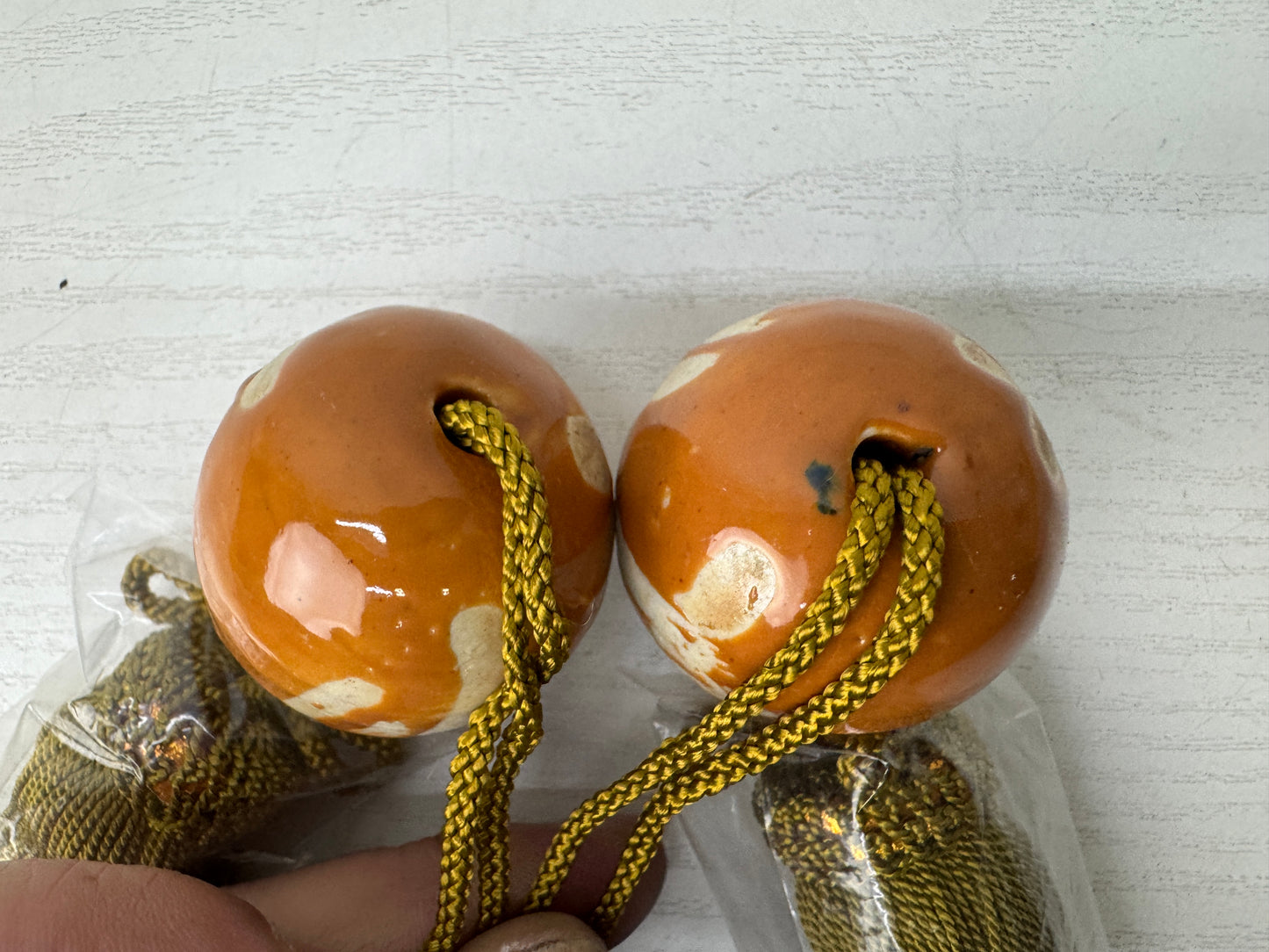 Y9863 FUCHIN Kyo-ware tassels box Japan kakejiku Hanging Scroll Weight interior