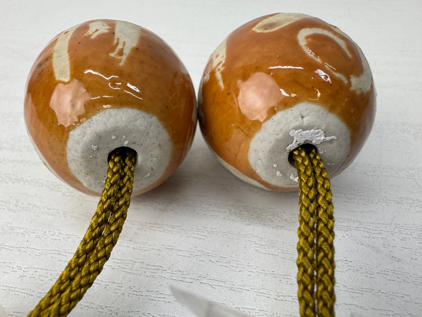 Y9863 FUCHIN Kyo-ware tassels box Japan kakejiku Hanging Scroll Weight interior