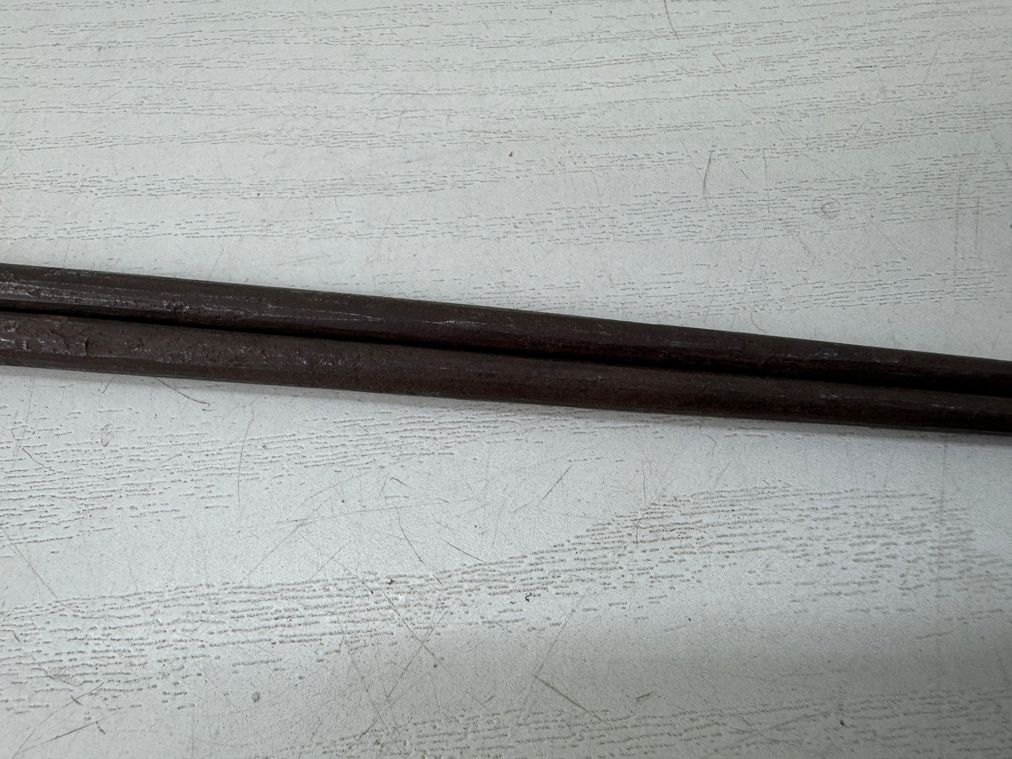 Y9864 HIBASHI Iron chopsticks fire tongs signed box Japan Tea Ceremoy antique