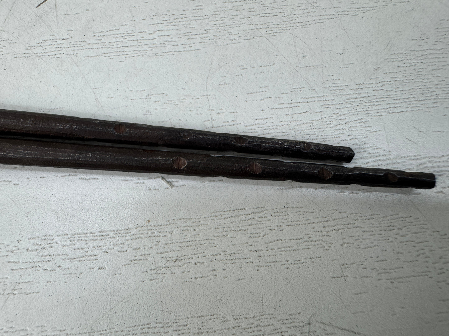 Y9864 HIBASHI Iron chopsticks fire tongs signed box Japan Tea Ceremoy antique