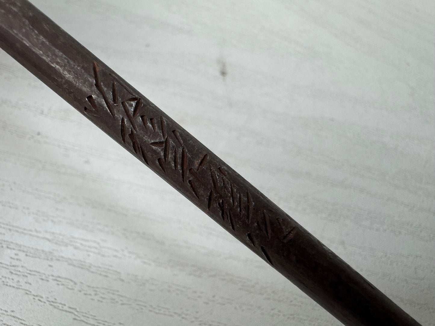 Y9864 HIBASHI Iron chopsticks fire tongs signed box Japan Tea Ceremoy antique