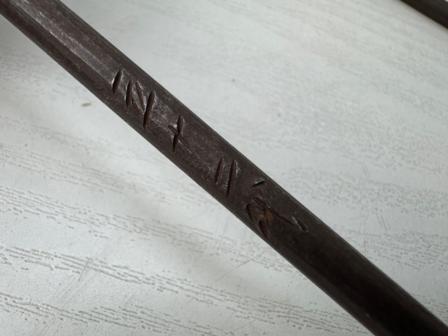 Y9864 HIBASHI Iron chopsticks fire tongs signed box Japan Tea Ceremoy antique