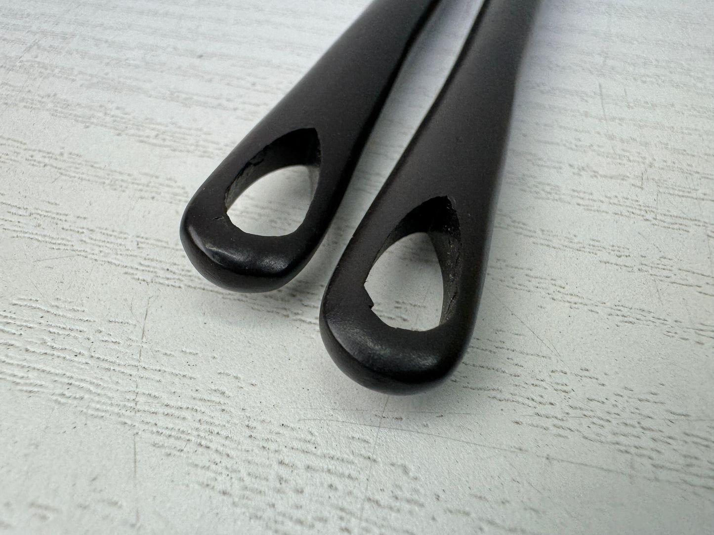 Y9865 HIBASHI Iron chopsticks fire tongs signed box Japan Tea Ceremoy antique