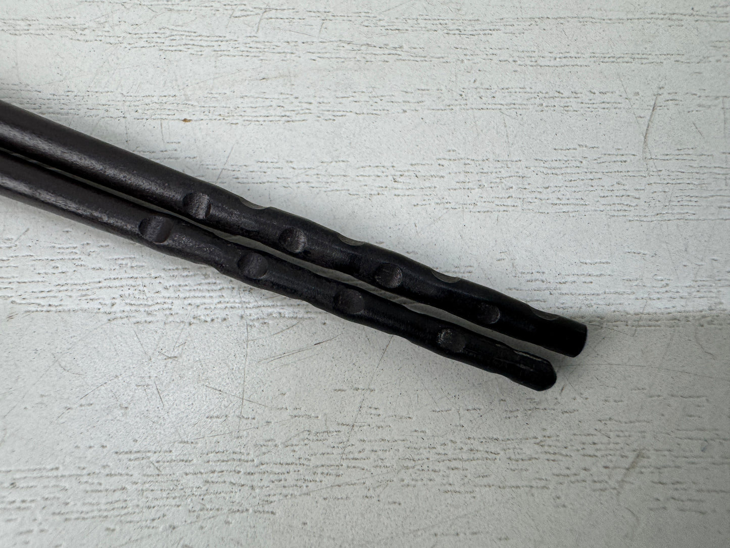 Y9865 HIBASHI Iron chopsticks fire tongs signed box Japan Tea Ceremoy antique